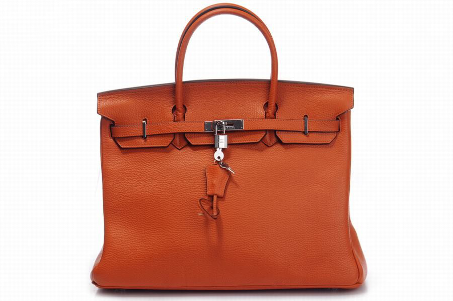 Hermes Handbags Gold Litchi Cow Leather Orange  Hermes Handbags Gold Litchi Cow Leather Orange